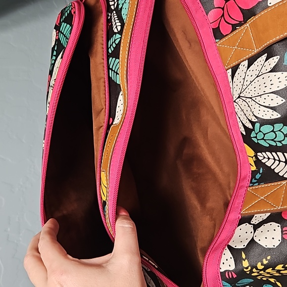 Fossil Eliza Weekender overnight travel bag / duffle  multicolored succulents - Picture 7 of 14